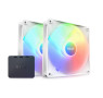 NZXT F140 RGB Core Hub-Mounted Fans with RGB Controller, High Airflow & Static Pressure, Up to 1800 RPM Speed, FDB, 78.86 CFM Airflow, Sync Lighting with Controller, 2 Pack, White | RF-C14DF-W1